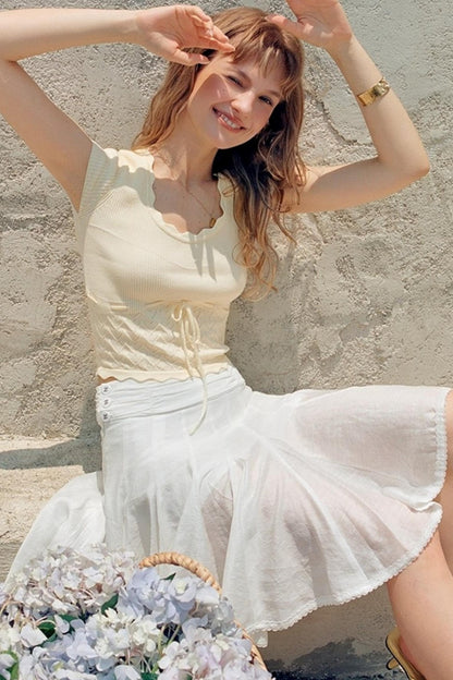 White Lace A-Line Skirt