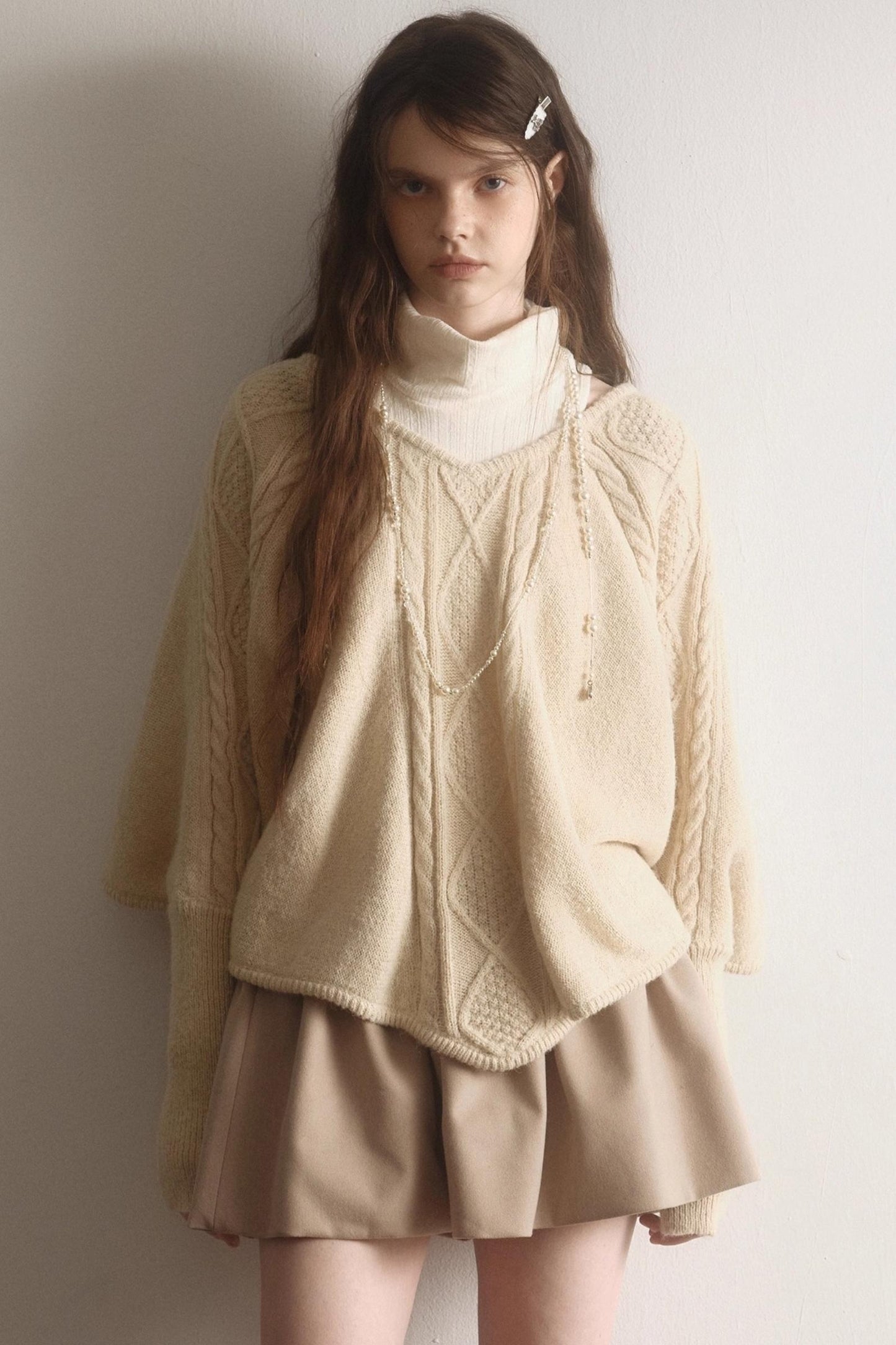 Light Purple Wool Batwing Sweater Set-Up