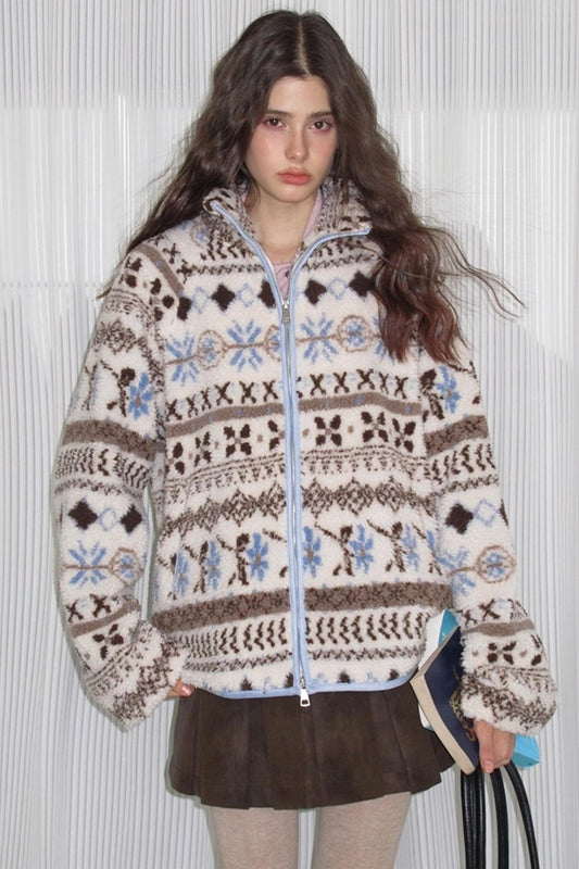 Sea Salt Cocoa Faux Shearling Jacket Set-Up