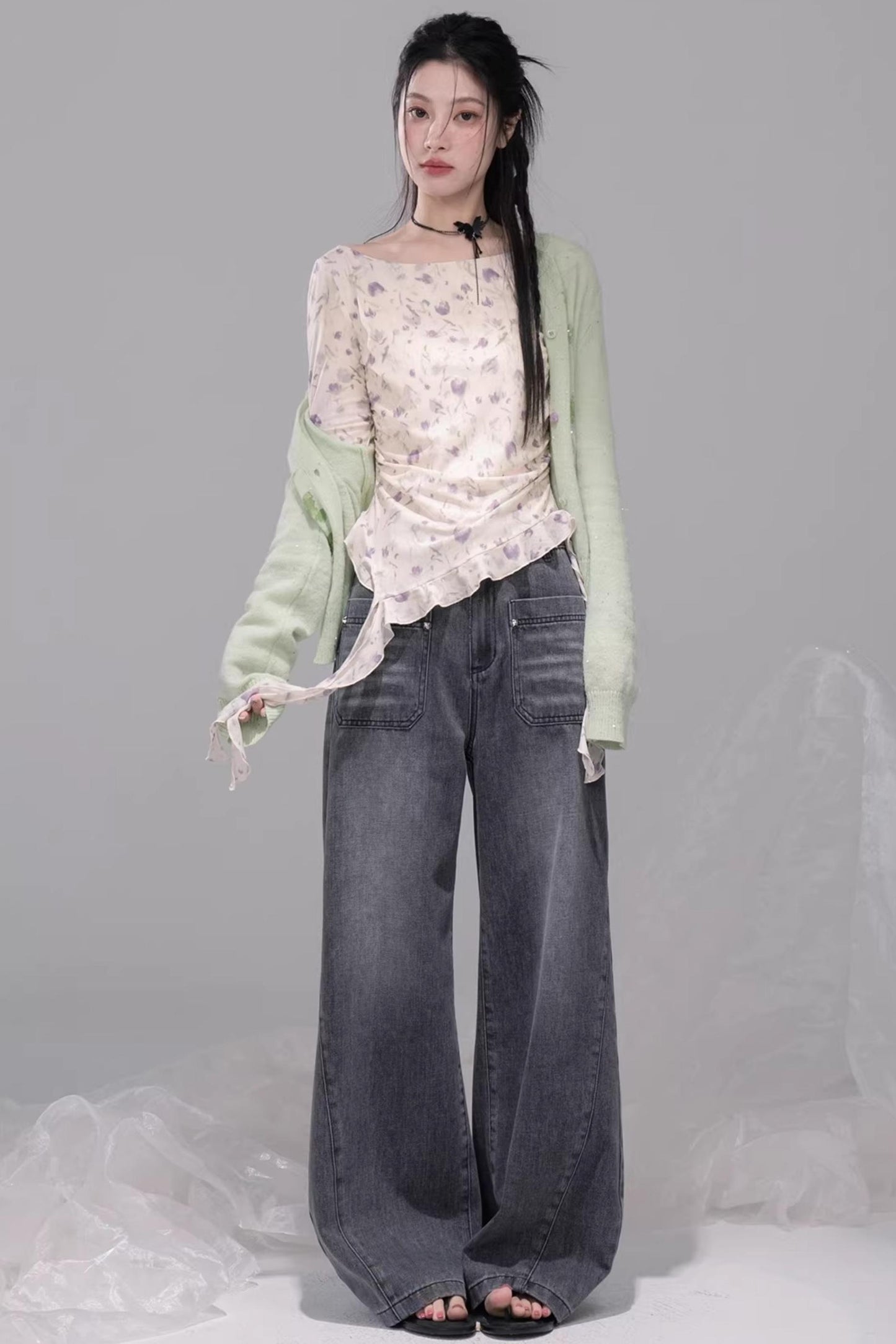 Fluttering Spring Mesh Blouse