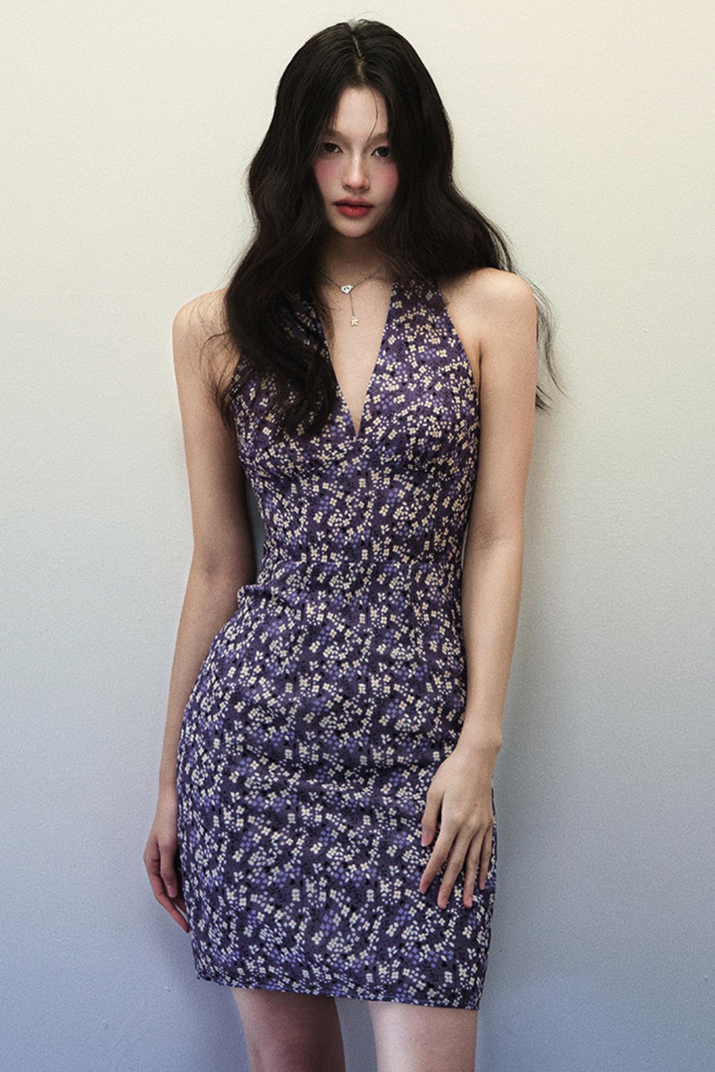 Floral Crushed V-Neck Summer Dress