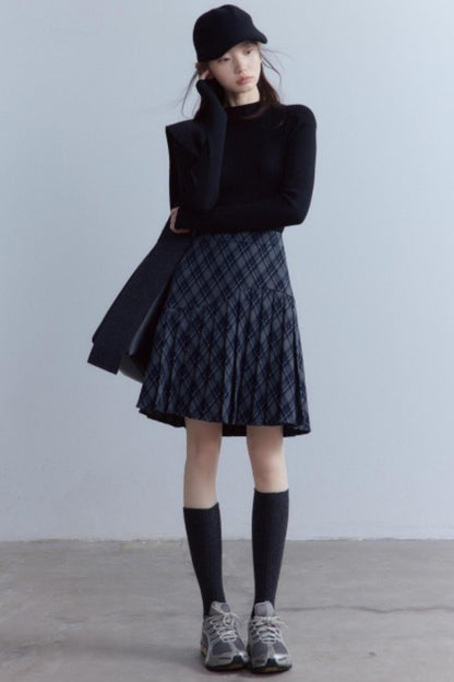 Versatile Scottish Plaid Pleated Skirt