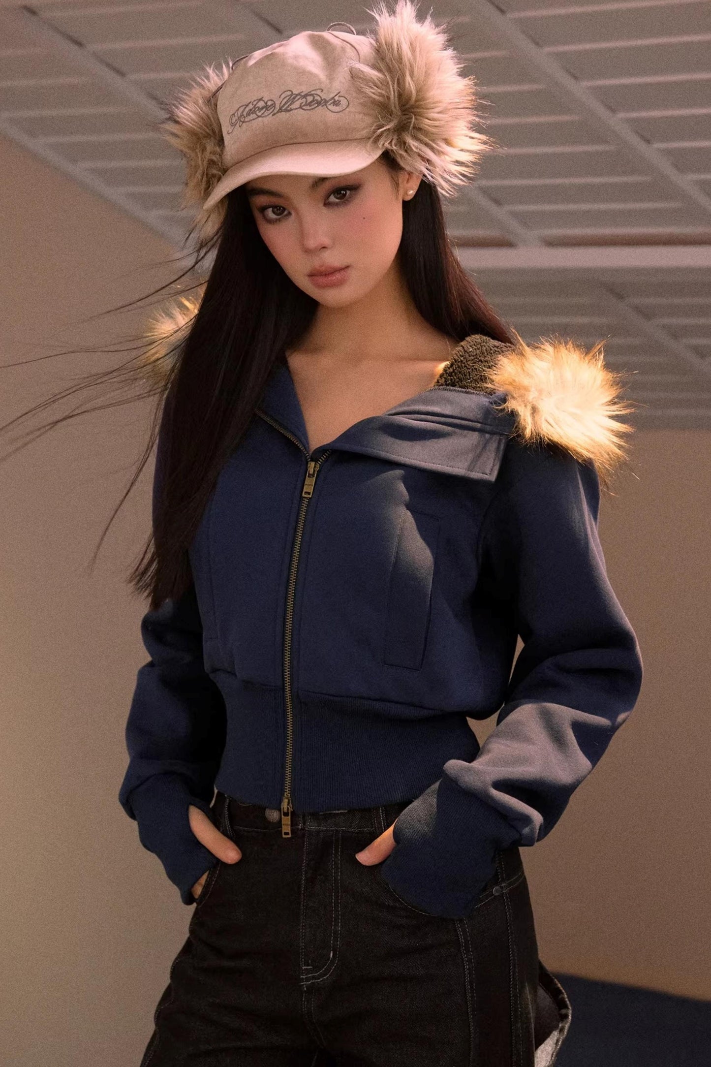 Fleece-Lined Hooded Jacket