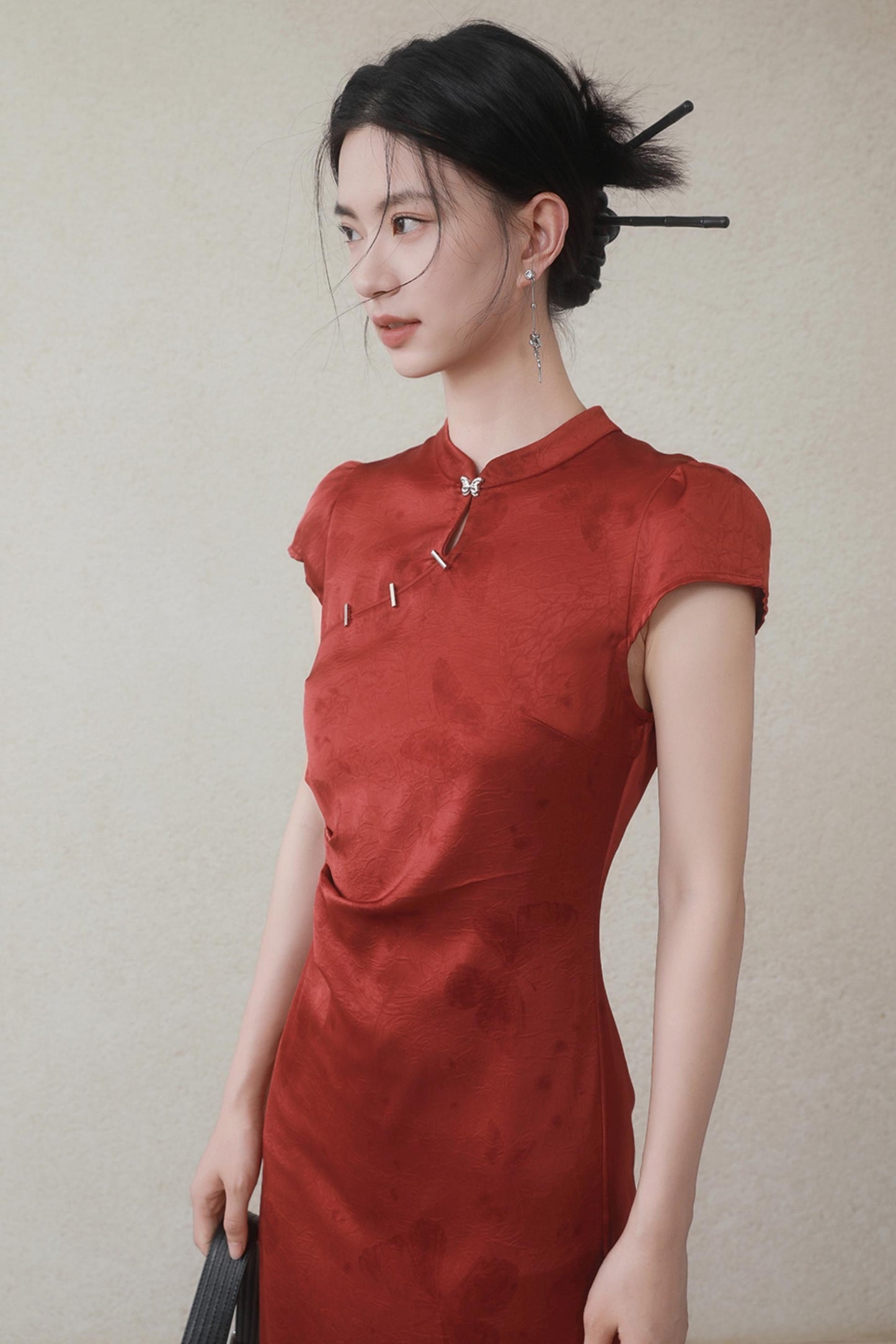 Summer Satin Cheongsam Dress