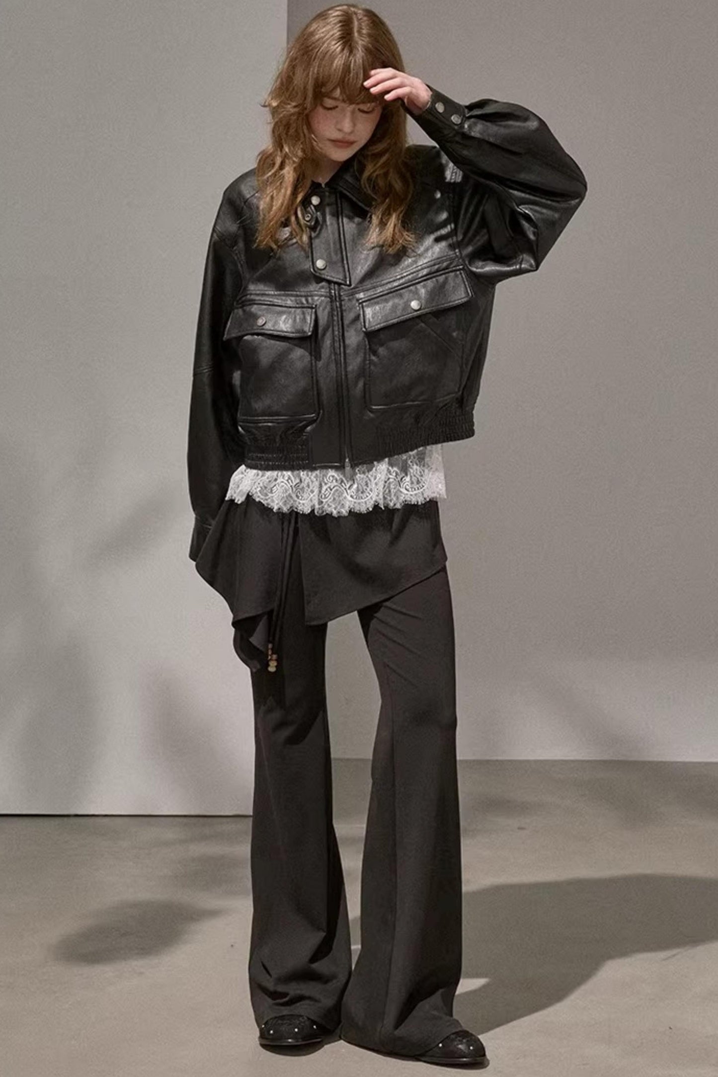 Patchwork Irregular Flared Pants