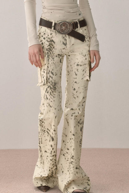 Retro Splash-Ink Flared Pants