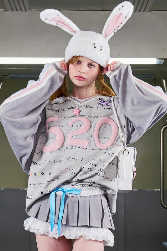 Embroidered Raglan Sleeve Top