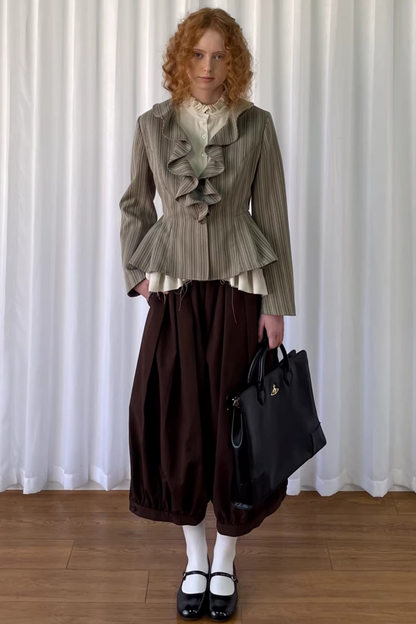 Striped Lace Trim Jacket