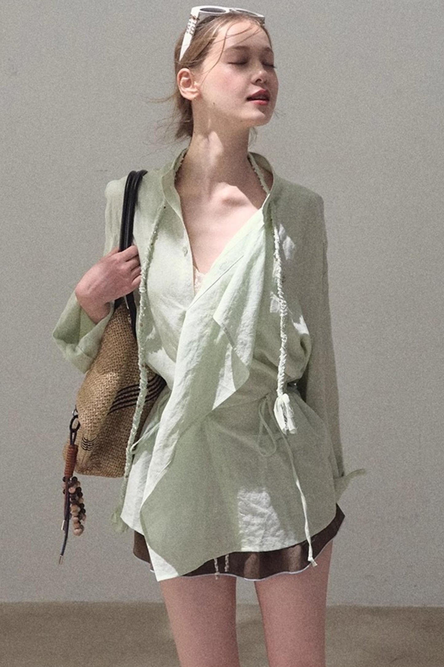 Eco-Luxe Striped Beaded Shirt