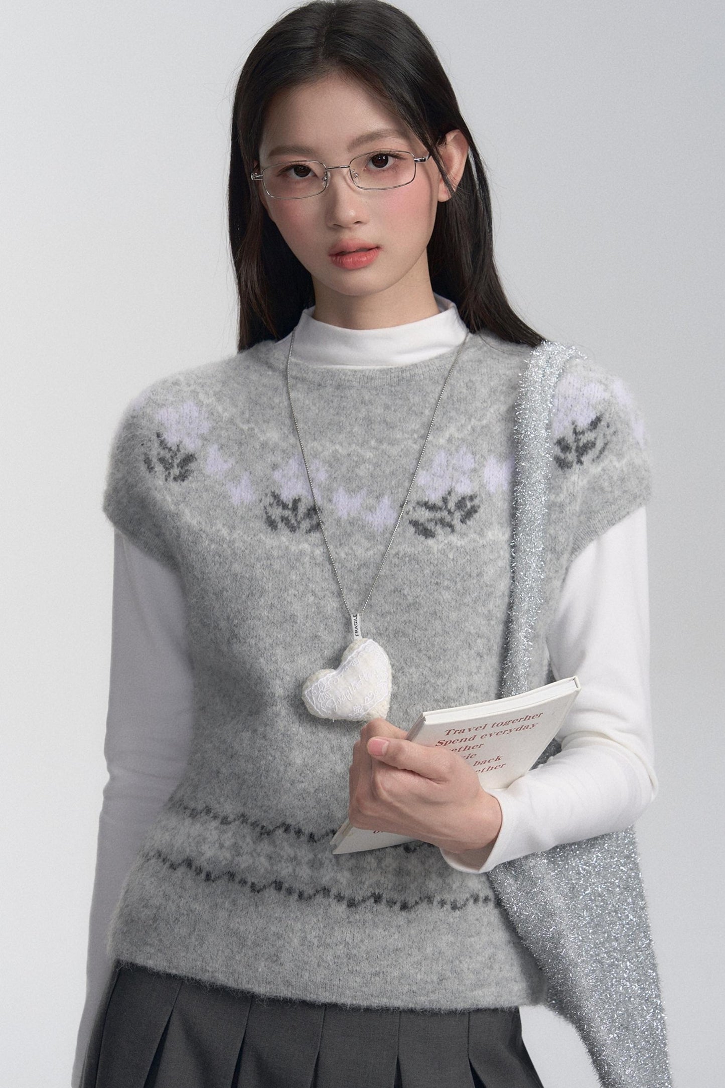 Fair Isle Layered Short Sleeve Sweater