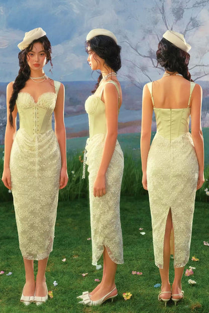 Jade Satin Prinzessinenkleid
