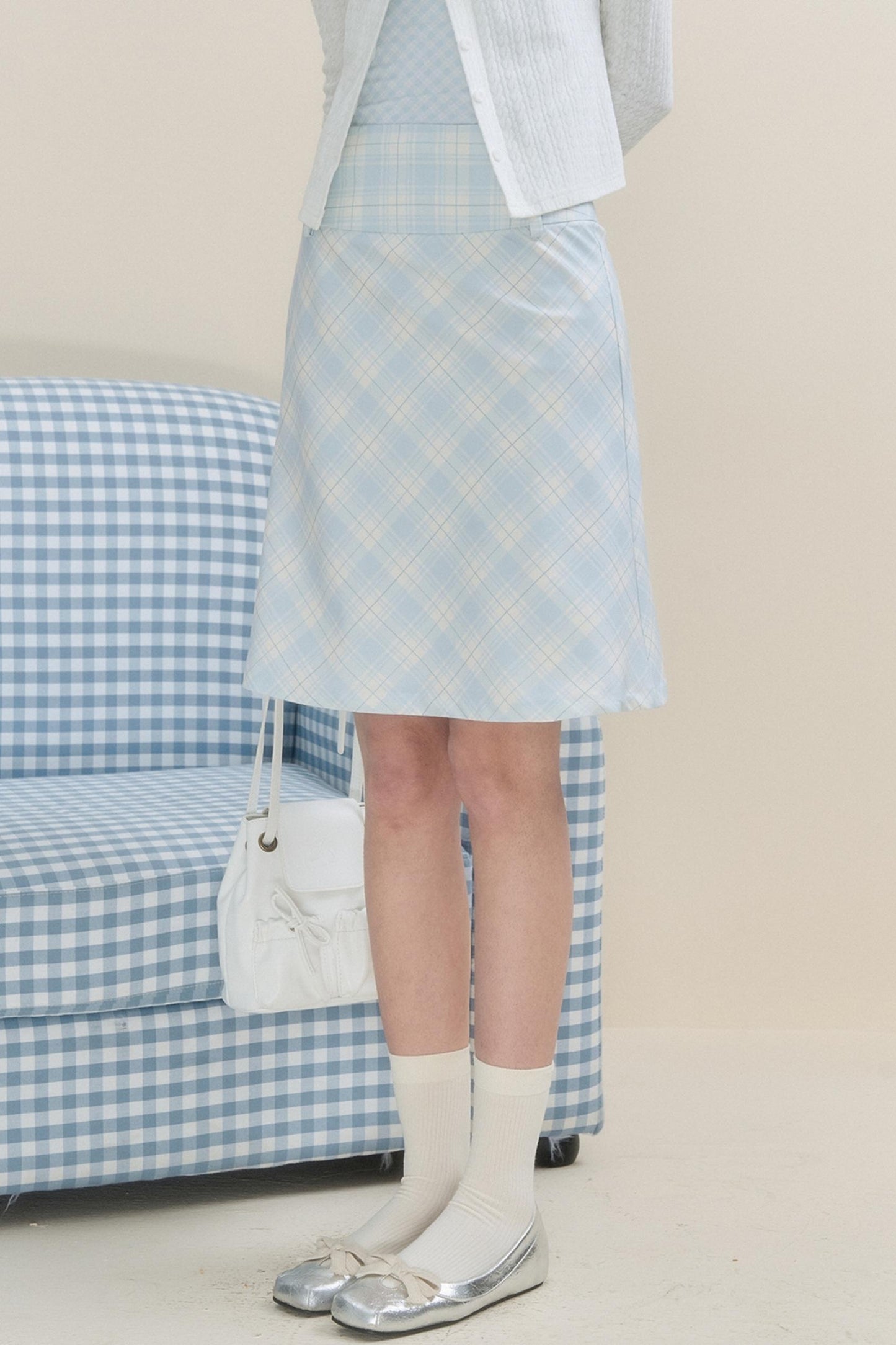 Casual Check Pattern Skirt