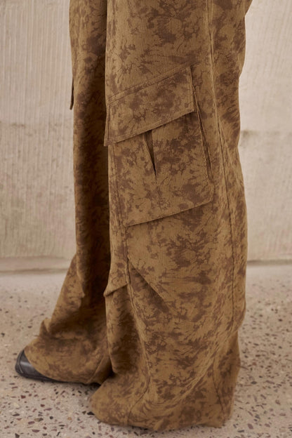 Vintage Print Cargo Pants