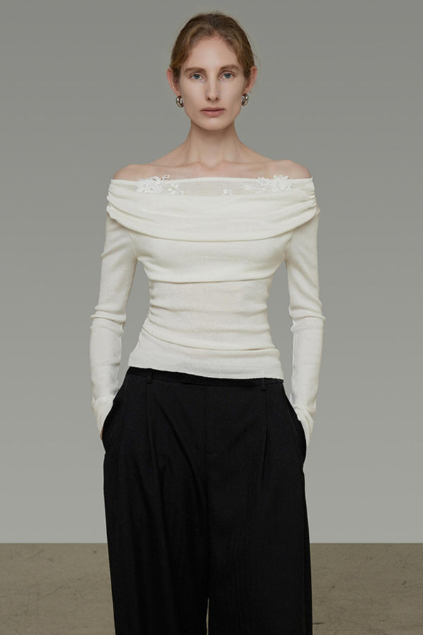 Asymmetry One Shoulder Knit Top