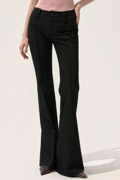 Retro Black Flared Pants