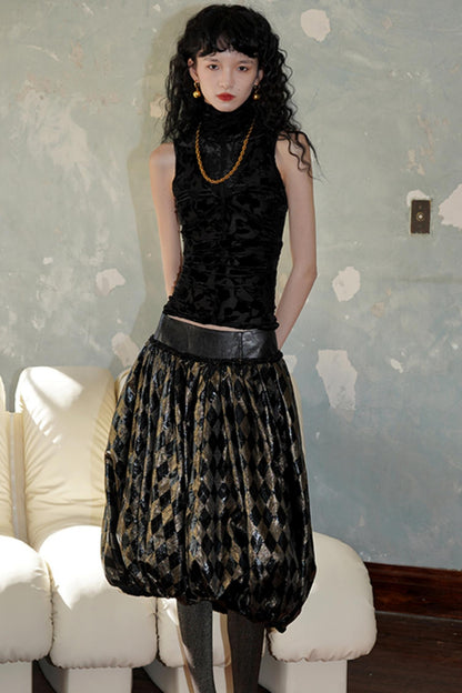 Metallic Glossy Pumpkin Skirt