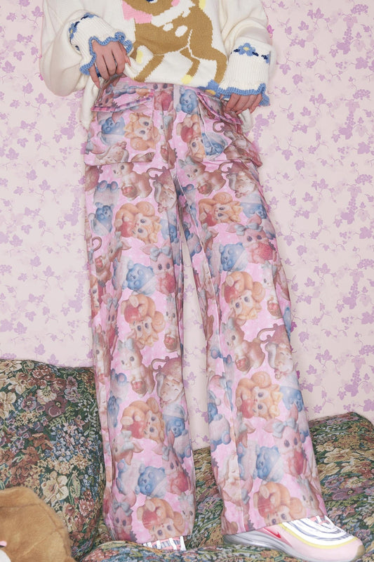 Pink Retro Animal Print Pants