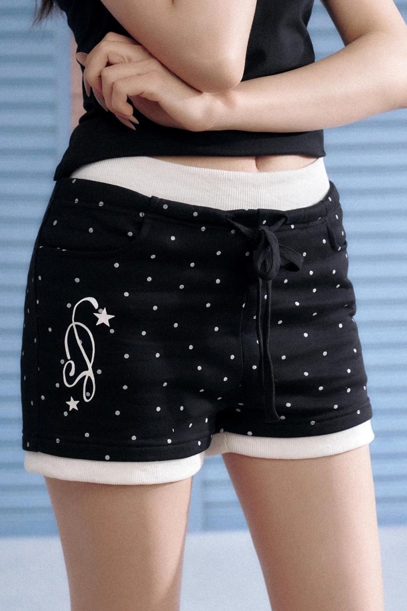 Playful Polka Dot Peplum Shorts