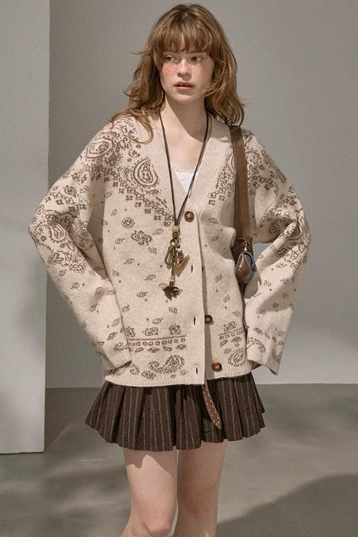 Winter Tweed Pleated Puffy Skirt