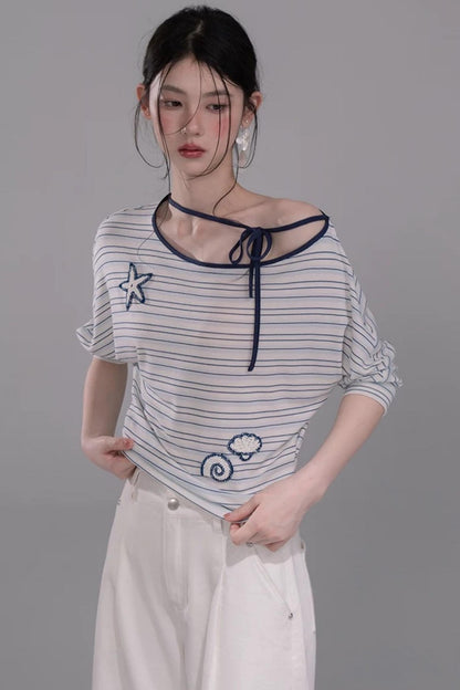 Off-Shoulder Starfish T-Shirt