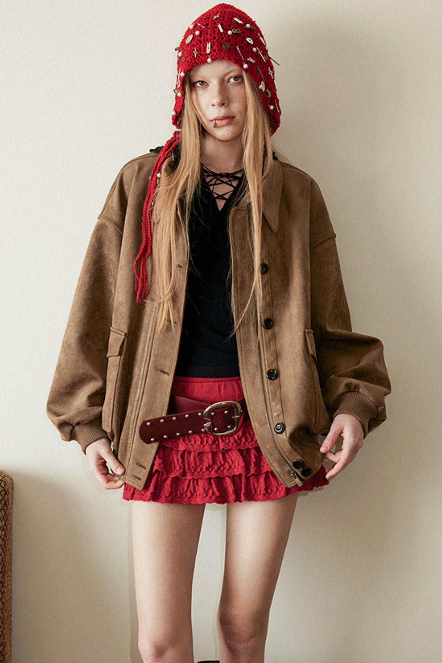 Retro Kunstlederjacke