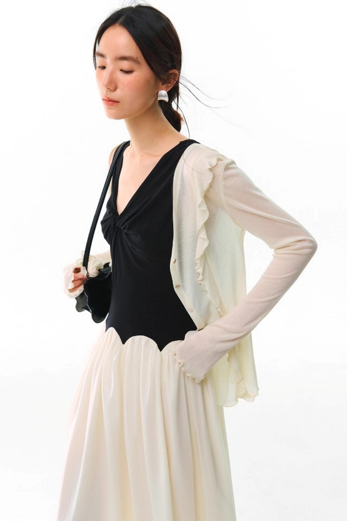 Soft Silhouette Bell Sleeve Knit Cardigan