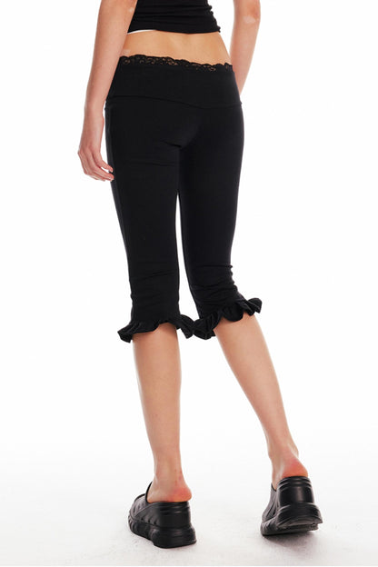 Lace-Trimmed Slim Pants