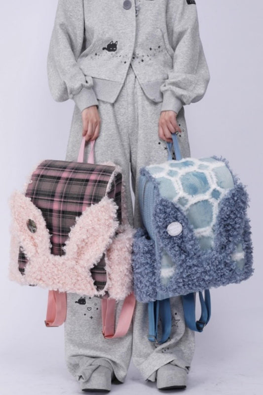 Furry Rabbit Ear Backpack