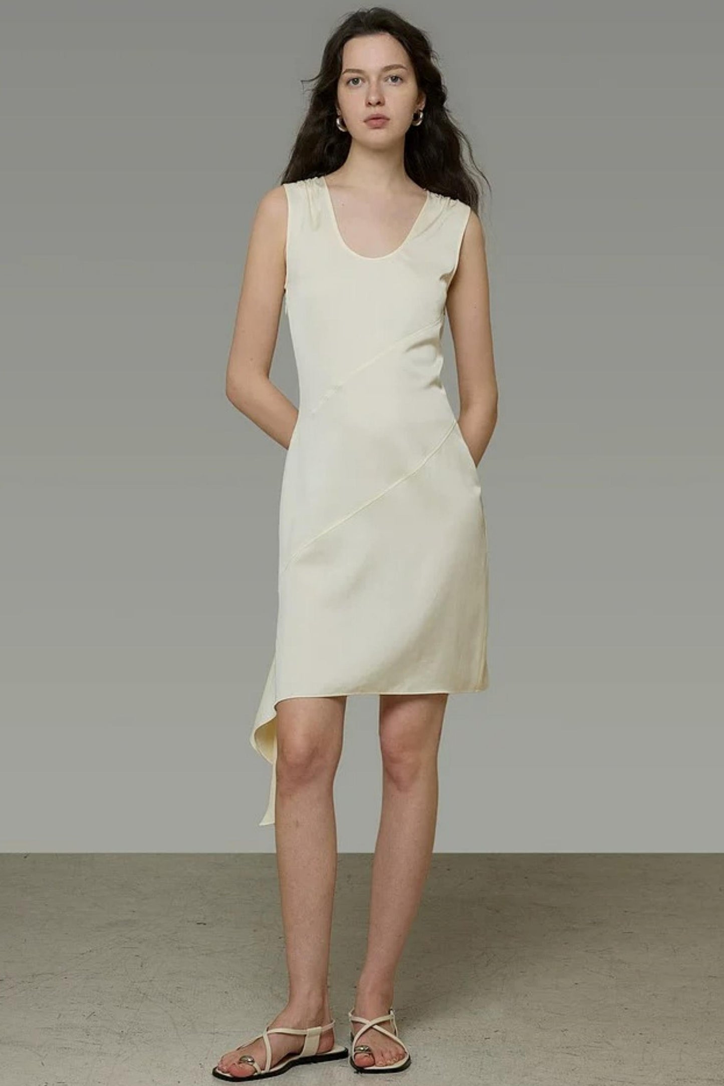 Irregular Hem U-Neck Dress