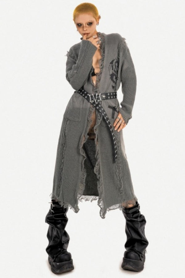 Retro Design Long Cardigan