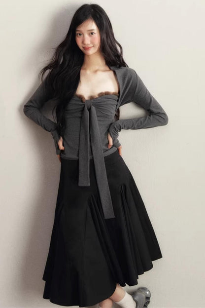 Deep Flower Bandeau Top Set -Up