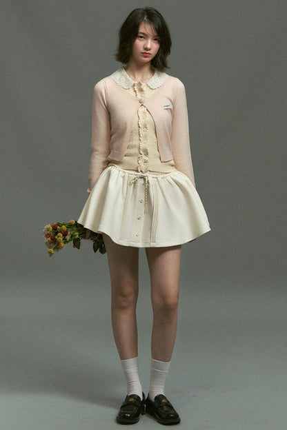 Fake two Piece Lace Knit Top