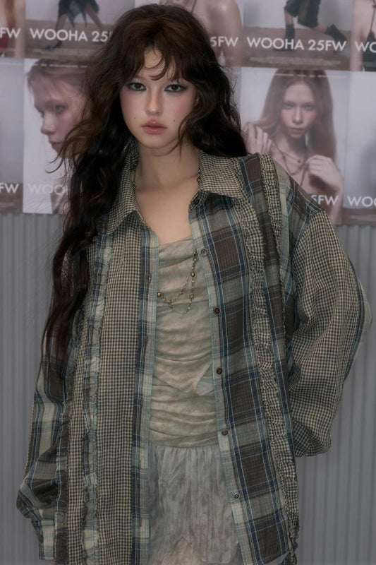 Retro Plaid Casual Loose Shirt