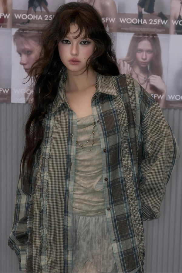 Retro Plaid Casual Loose Shirt