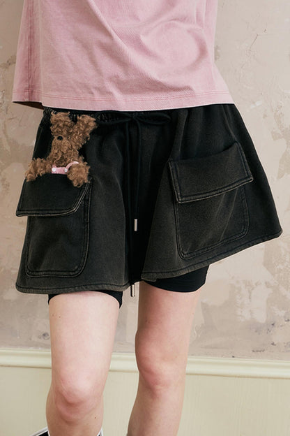 Loose Cropped Sweat Skirt