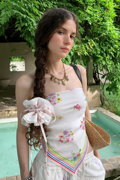 Lace Floral Headband & Scarf Set