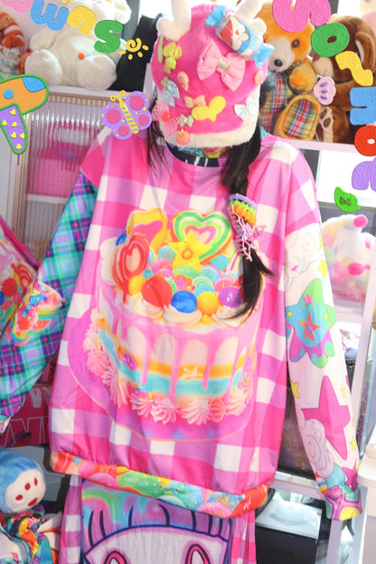 Y2K Plaid Sweatshirt Top