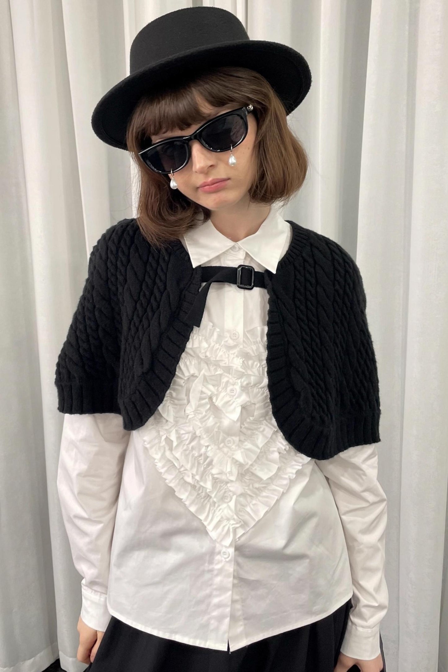 Knit Black Sweater Shawl