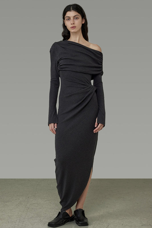 Slim Fit Slant Neck Dress