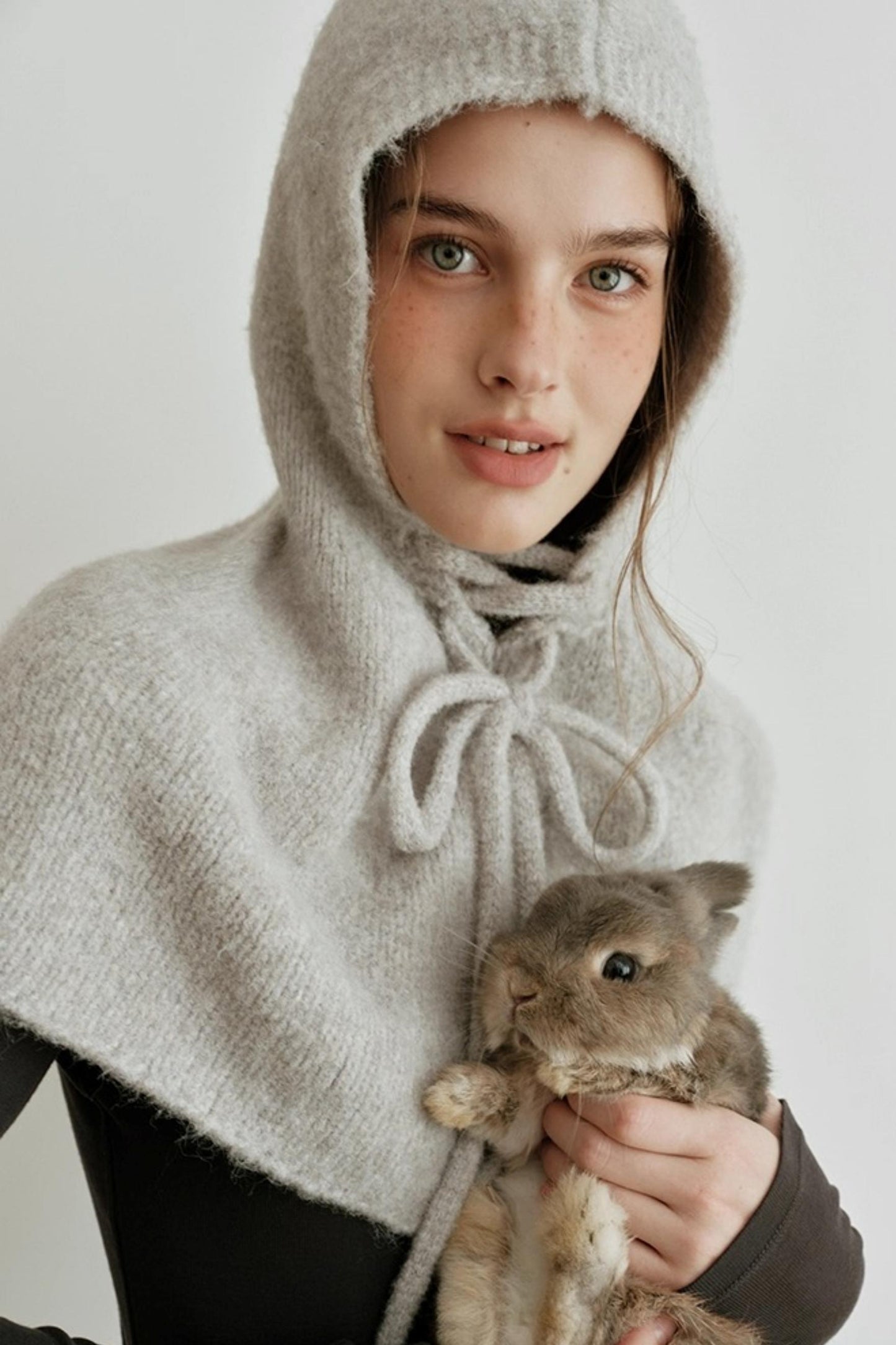 Pearl Gray Knit Cape