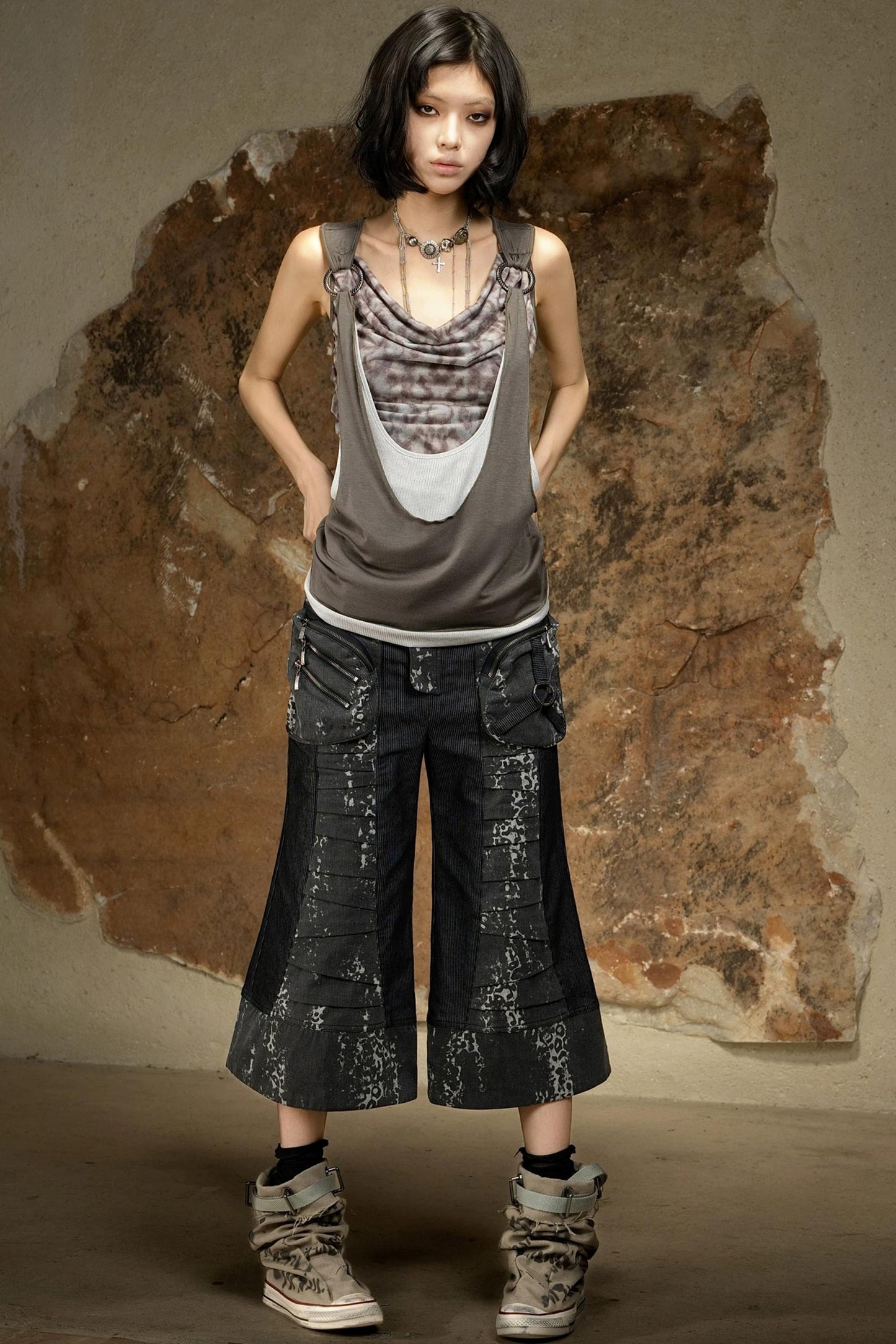 Punk Dark Flared Pants