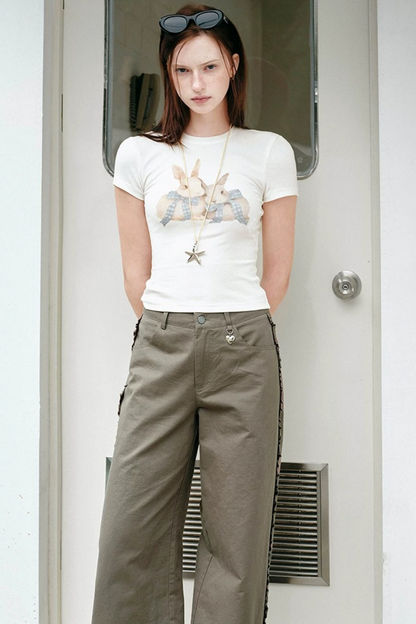 Retro Bowknot Rabbit Top