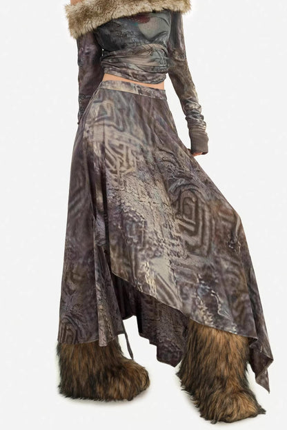 Retro Fur Collar Two-Piece Suit Set