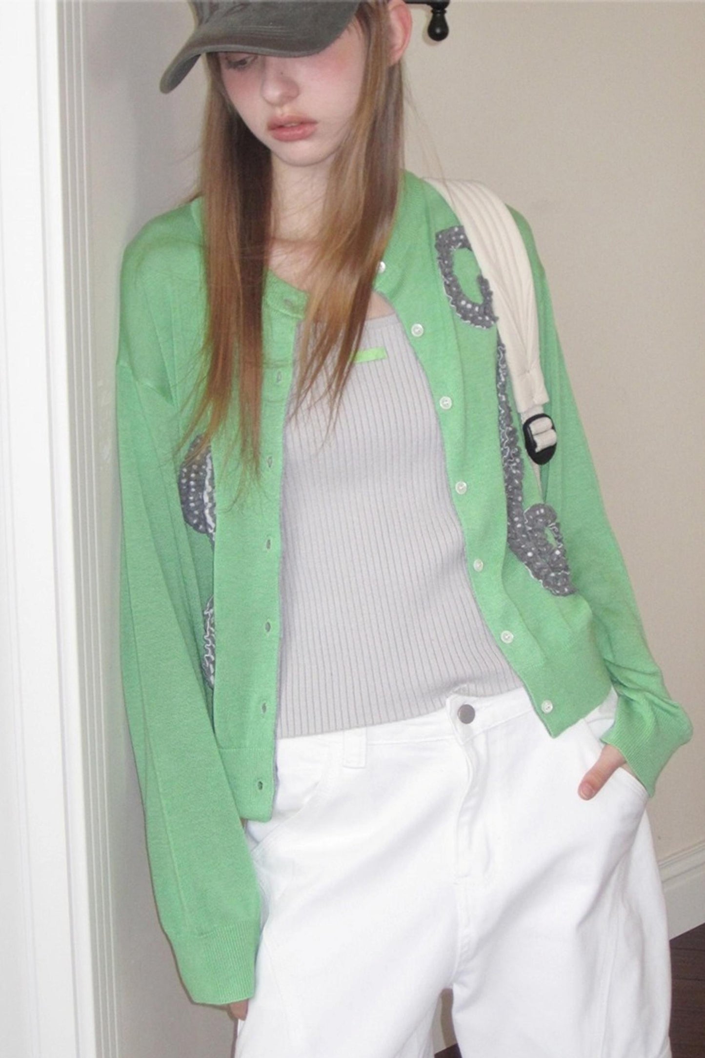 Emerald Pleated Knitwear Cardigan