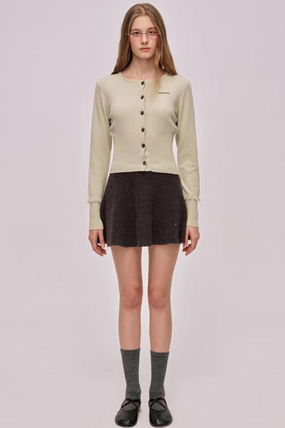 Embroidered Merino Wool Cardigan Top