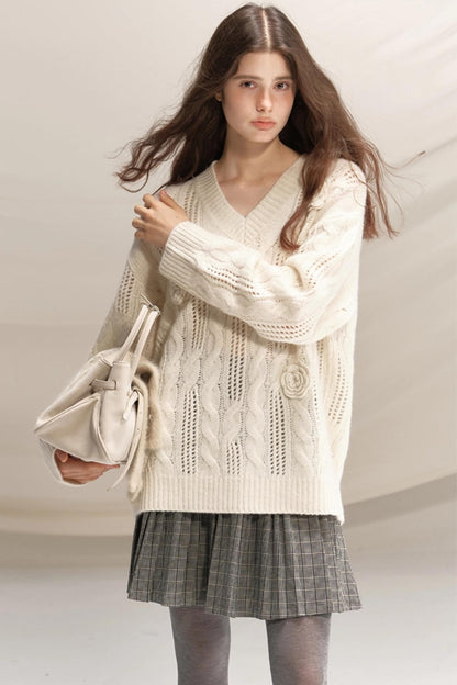 Raccoon Wool Crochet Sweater