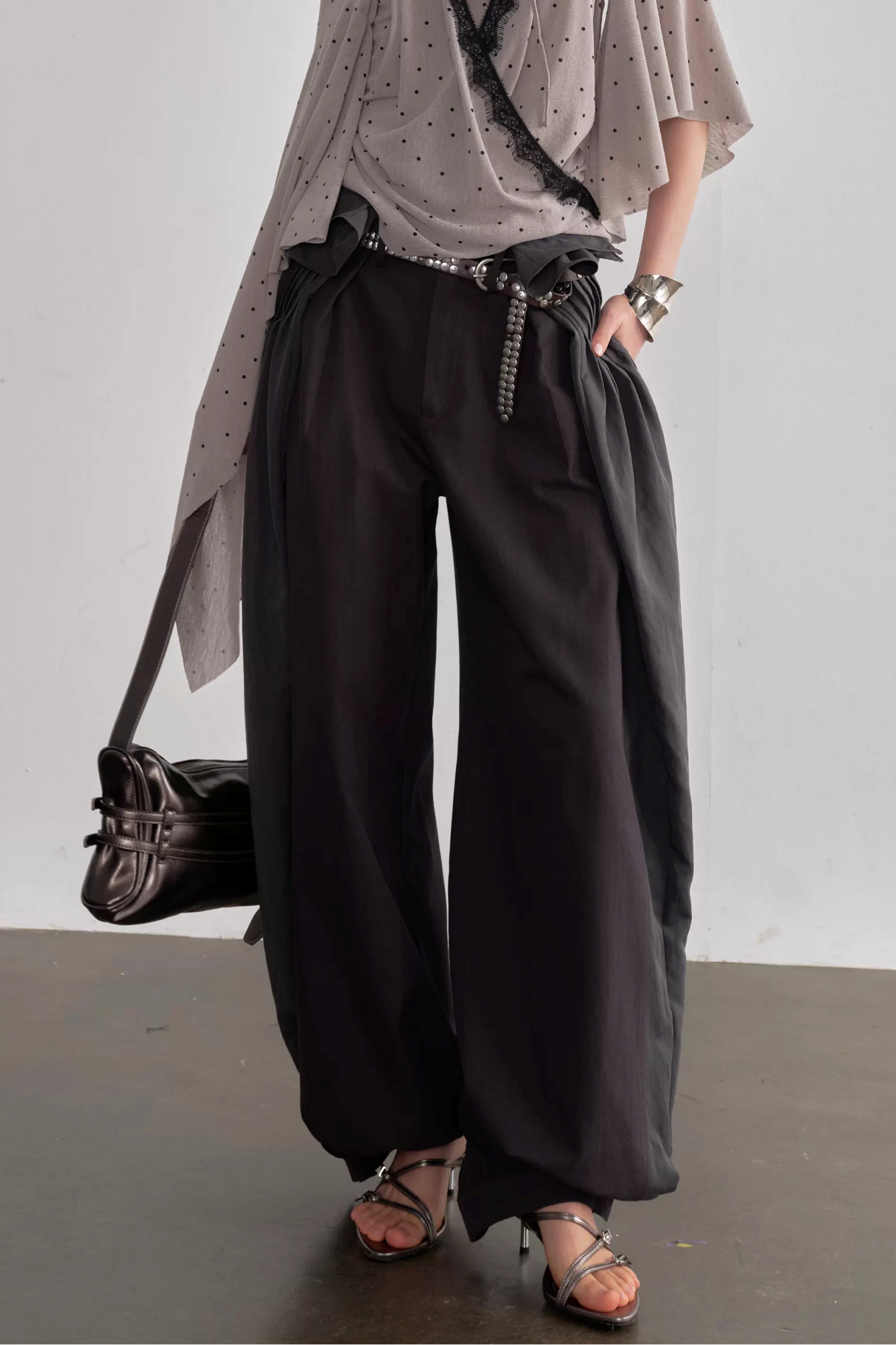Falten Patchwork Laternenhose