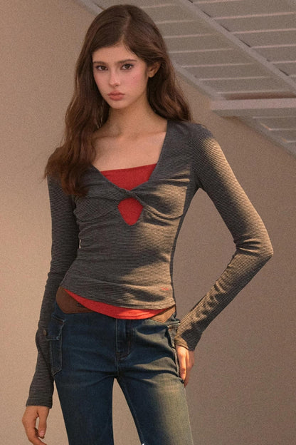 Color-Block Patchwork Base T-Shirt