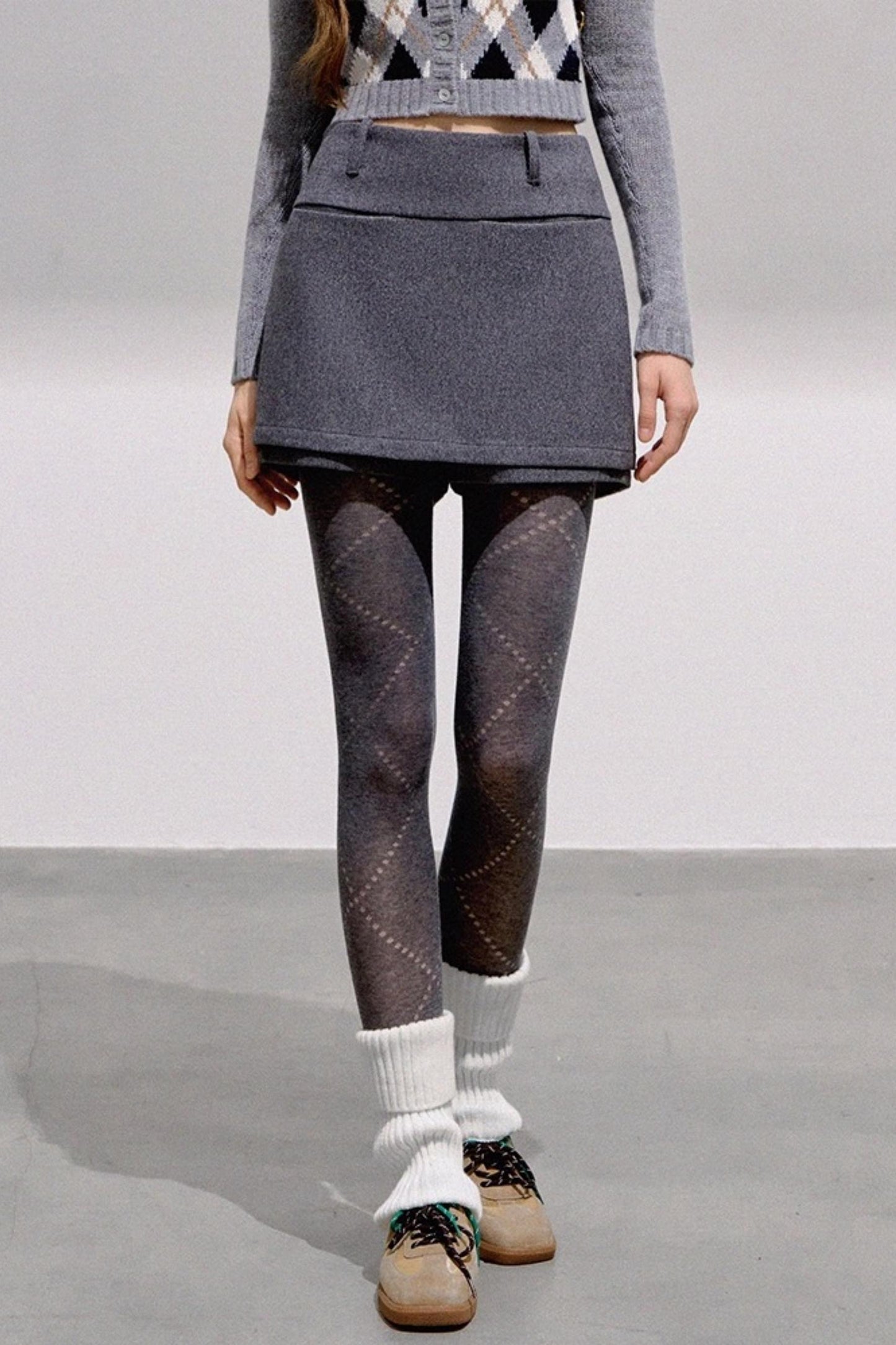 High-End Wool Tweed Skirt