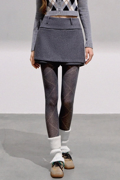 High-End Wool Tweed Skirt